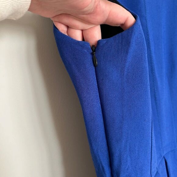 Proenza Schouler Cobalt Blue Mid-Length V-Neck Dress - Picture 13 of 13